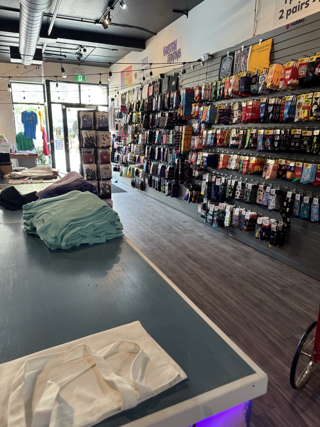 The RAD Studio retail shop with novelty socks and apparel in Stratford Ontario